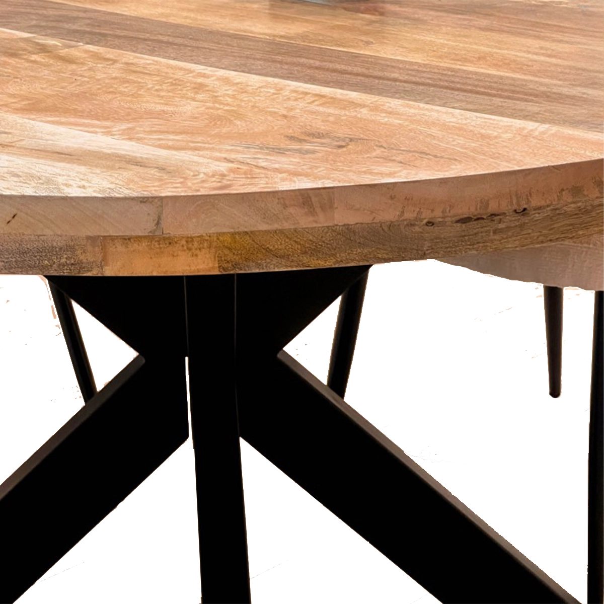 Victor Solid Wood Dining Table With Metal Spider Legs