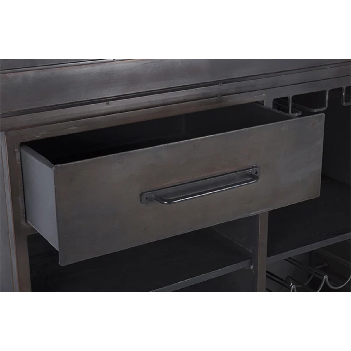 Vintage Industrial Bar Cabinet